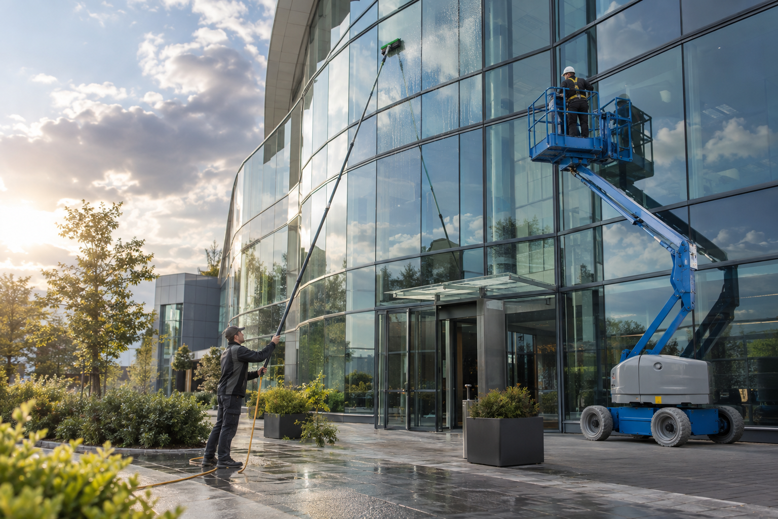Nettoyer des vitres en hauteur : Guide des solutions professionnelles